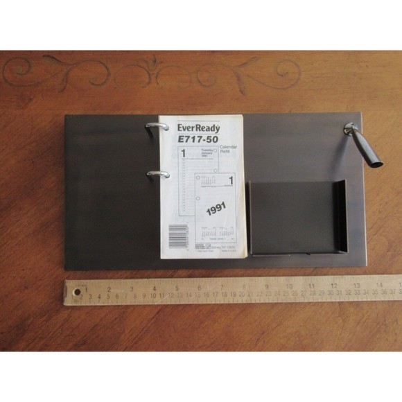 Vintage Smith Metal Arts Desk Set Pen Card Notes Holder Calendar Organizer - Picture 3 of 16